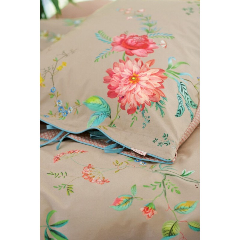 Pip Studio Fleur Grandeur khaki double duvet cover with 2 pillowcases